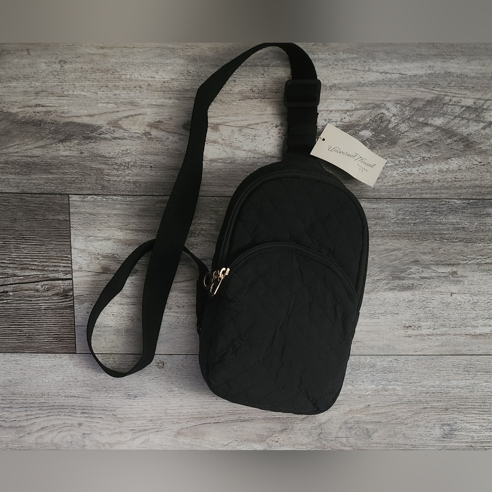 Universal Thread Black Quilted Sling Crossbody Ba… - image 2